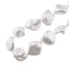 Colier Perle de Mallorca neuniforme albe, 18mm, imagine 3