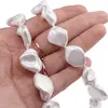 Colier Perle de Mallorca neuniforme albe, 18mm, imagine 4