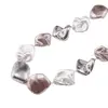 Colier Perle de Mallorca neuniforme gri, roz si albe, 18mm, imagine 3