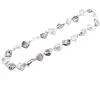 Colier Perle de Mallorca neuniforme gri si albe, 18mm, imagine 2