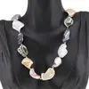 Colier Perle de Mallorca neuniforme multicolor, 18mm