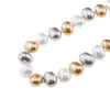 Colier Perle de Mallorca ovale gri, aurii si albe, 13mm, imagine 3