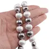 Colier Perle de Mallorca ovale gri si albe, 13mm, imagine 4
