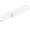 Colier reglabil cu Perle de Mallorca albe si accesoriu fluture auriu, 8mm, imagine 2
