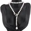 Colier reglabil cu Perle de Mallorca albe si accesoriu fluture auriu, 8mm