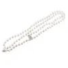 Colier reglabil cu Perle de Mallorca albe si accesoriu pana argintie, 8mm, imagine 2