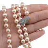 Colier reglabil cu Perle de Mallorca crem si accesoriu pana argintie, 8mm, imagine 4