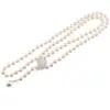 Colier reglabil cu Perle de Mallorca crem si accesoriu pana de paun argintiu, 8mm, imagine 2