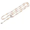 Colier reglabil cu Perle de Mallorca multicolor si accesoriu fluturi argintii, 8mm, imagine 2