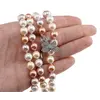 Colier reglabil cu Perle de Mallorca multicolor si accesoriu fluturi argintii, 8mm, imagine 4