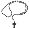 Colier rozariu Agat negru, 6mm