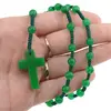 Colier rozariu Agat verde, 6mm, imagine 3