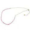 Colier Sidef roz cuburi cu elemente aurii, 3mm