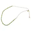 Colier Sidef verde cuburi cu elemente aurii, 3mm