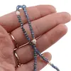 Colier / Snur pentru ochelari albastru discuri fatetate si Perle, 70cm, imagine 4