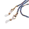 Colier / Snur pentru ochelari albastru electroplacat discuri fatetate si Perle, 70cm, imagine 2