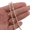 Colier / Snur pentru ochelari bej discuri fatetate si Perle, 70cm, imagine 4