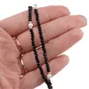 Colier / Snur pentru ochelari negru discuri fatetate si Perle, 70cm, imagine 4