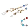 Colier / Snur pentru ochelari Perle si cristale multicolore, 60cm, imagine 2
