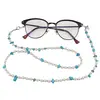 Colier / Snur pentru ochelari Perle si Turcoaz chips, 70cm, imagine 3