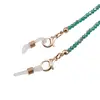 Colier / Snur pentru ochelari verde discuri fatetate si Perle, 70cm, imagine 2