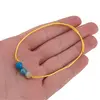 Bratara cu snur Agat albastru dantelat sfere, 6mm, imagine 4