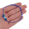 Bratara cu snur Agat albastru sfere, 6mm, imagine 4