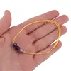 Bratara cu snur Agat mov dantelat sfere, 6mm, imagine 4