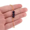 Bratara cu snur Ochi de tigru mov sfere, 6mm, imagine 3