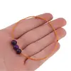 Bratara cu snur Ochi de tigru mov sfere, 6mm, imagine 4