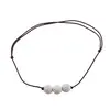 Bratara cu snur Roca Vulcanica alba sfere, 6mm, imagine 2