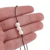 Bratara cu snur Roca Vulcanica alba sfere, 6mm, imagine 3