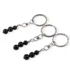Breloc Goldstone albastru trei sfere, 8-10mm, imagine 2