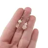 Cercei cu agatatoare Citrin cub si Perle cu Argint 925, 4-6mm, imagine 3