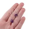 Cercei cu agatatoare clasica Ametist romb cu Argint 925, 8mm, imagine 3