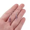 Cercei cu agatatoare clasica Ametist sfere fatetate cu Argint 925, 3mm, imagine 3