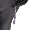 Cercei cu agatatoare clasica Ametist si bumb gravat cu Argint 925, 3mm, imagine 2