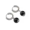 Cercei cu agatatoare rotunda Turmalina sfere cu Argint 925, 8mm