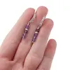 Cercei cu surub Ametist si bumb gravat cu baza de Argint 925 semirotunda cu zirconii, 3mm, imagine 3