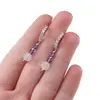 Cercei cu surub Ametist si Piatra Lunii cu baza de Argint 925 semirotunda cu zirconii, 4-6mm, imagine 3