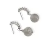 Cercei cu surub Labradorit A+ si baza de Argint 925 semirotunda cu zirconii, 8mm