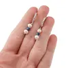 Cercei cu surub Perle de cultura si Kianit cu baza de Argint 925 semirotunda cu zirconii, 4-5mm, imagine 3