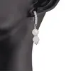 Cercei cu surub Piatra Lunii sfere si baza de Argint 925 semirotunda cu zirconii, 6mm, imagine 2
