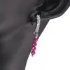 Cercei cu surub Rubin si baza de Argint 925 semirotunda cu zirconii, 3mm, imagine 2