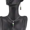 Set cercei cu agatatoare si pandantiv Balanta cristale 8mm, imagine 2
