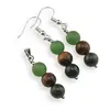 Set cercei cu agatatoare si pandantiv Gemeni cristale 8mm