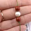 Bratara cu snur Jasp rosu si Perla de cultura, 8mm, imagine 2