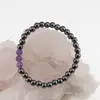 Bratara pe elastic Hematit si Ametist, 6mm, imagine 2