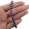 Bratara pe elastic Hematit si Ametist, 6mm, imagine 3