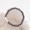 Bratara pe elastic Hematit si Coral alb, 6mm, imagine 2